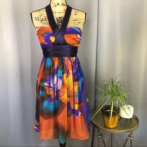 FOREVER 21 Hibiscus Flower Halter Dress